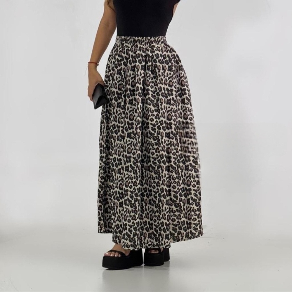 Leopard Print Maxi Skirt